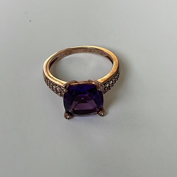 3 ct.Amethyst Cushion Cut Round Ring 6 1/2 - Picture 14 of 16